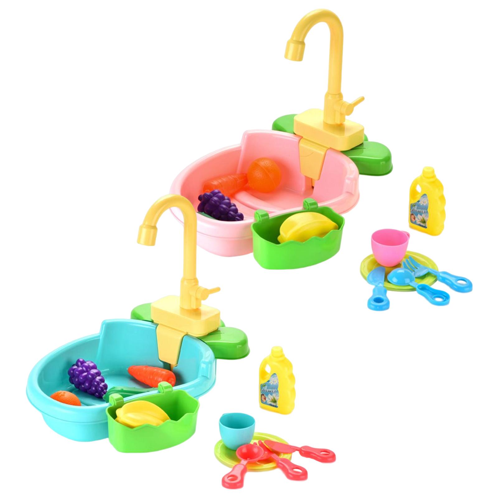 Boys Girls Kitchen Sink Toys Play House Pretend Role with Running Water