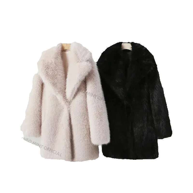 Faux Coat Women Winter - Fluffy Fox Fur Jacket, Long Stylish Overcoat, Warm & Cozy Outerwear