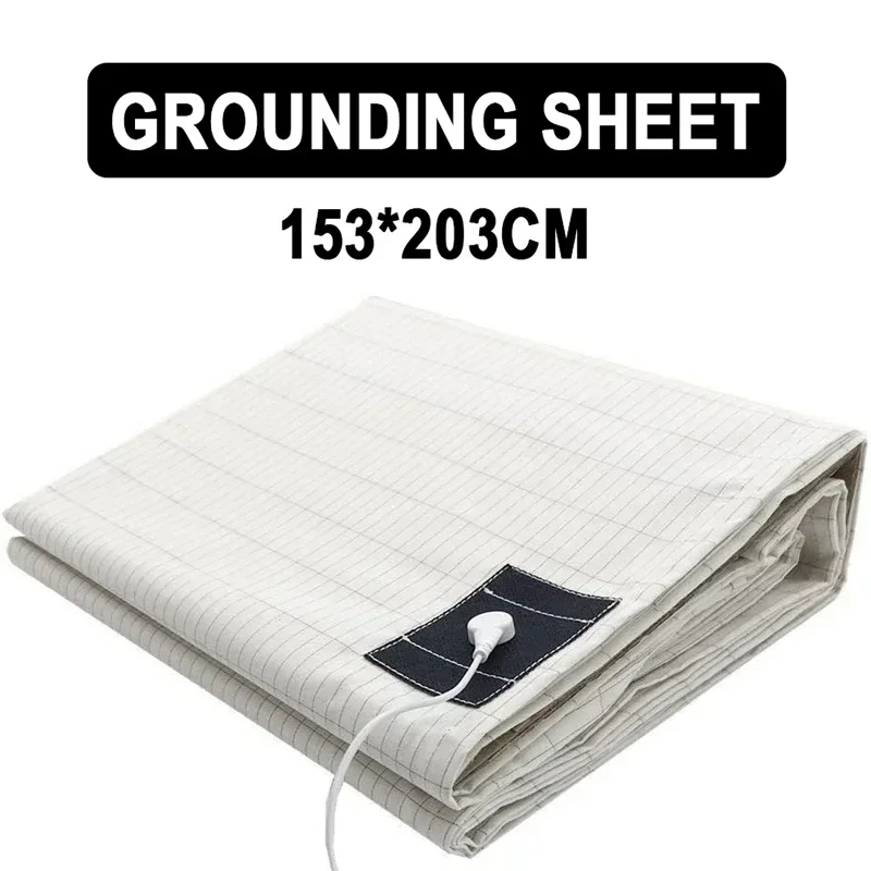 Earthing Bed Sheet Anti-static Grounding Sheet 5% Silver Fiber Conductive Organic Grounding Sleep Radiation Proof Mat 193X203CM