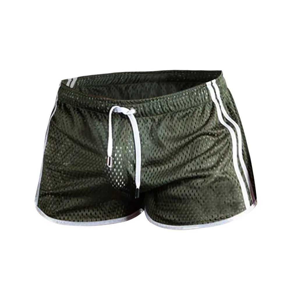 Mens Sport Running Shorts Quick Dry Grid Workout Short Pants 2025 Summer Cool Breathable Mesh Men Beach Swim Shorts SweatpantsT250304