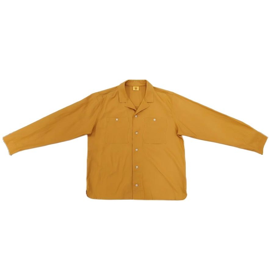 Men's Orange Embroidered Shirt Button closure Logo embroidered at patch pocket Adjustable single-button barrel cuffs 100% cotton Made in China