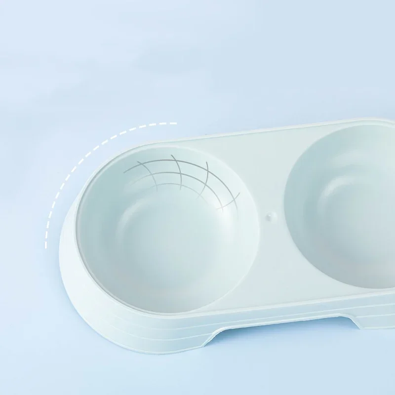 Cat Bowl Pet Double Bowl Cat Bowl Macaron Candy Color Pet Feeding Bowl Export Quality Macaron Color Pet Bowl