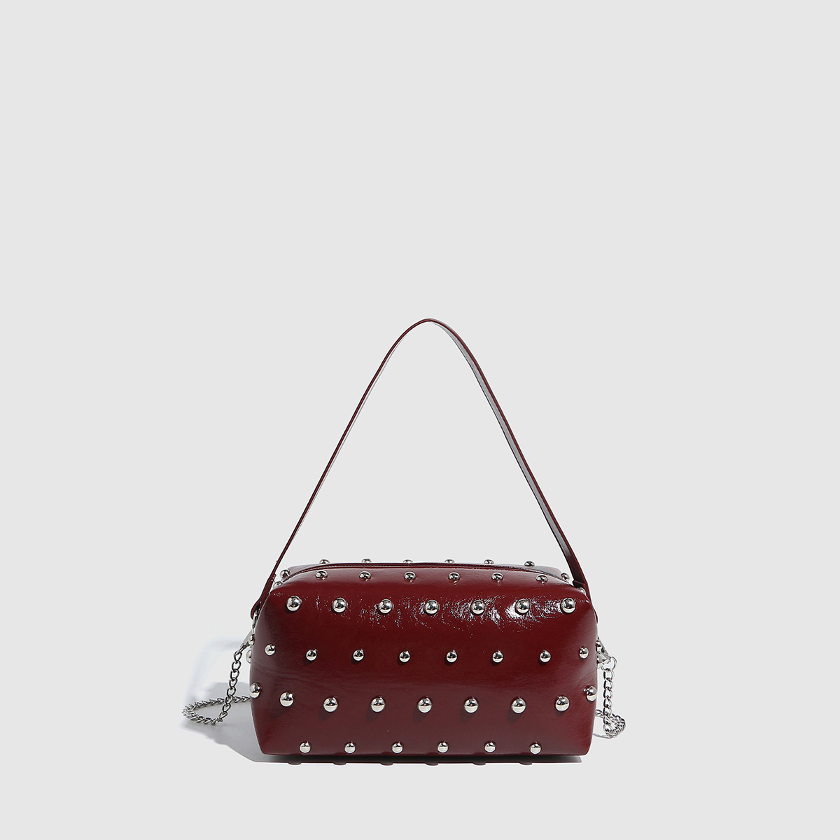 Women's Fashion Handbag with Chain Shoulder Strap - Tote Bag & Bowling Messenger Style