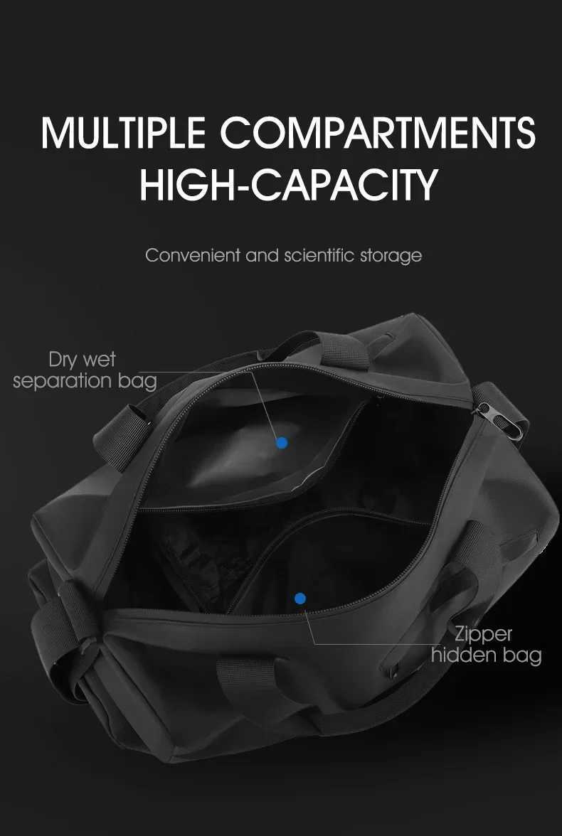 Zipper Large Capacity Oxford Travel Bag Solid Fitness Bag Thick Fabric High Capacity Waterproof Sports Bag Y250304
