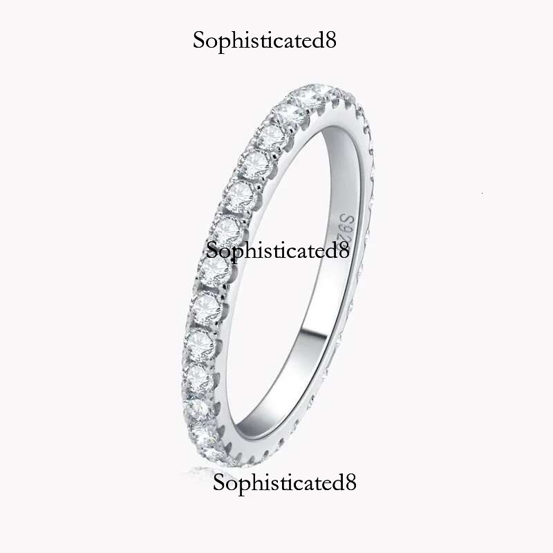 NeeTim D Color 2mm Full Moissanite Dia Ring for Women Sterg Sier with Gold Plated Wedding Bridal Band Rings Jewelry