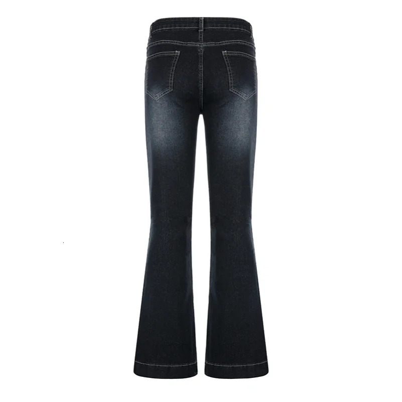Flare Jeans Low Waist Trousers Vintage Aesthetic Denim Pants Streetwear Mom Casual Korean Fashion Y2k 250227