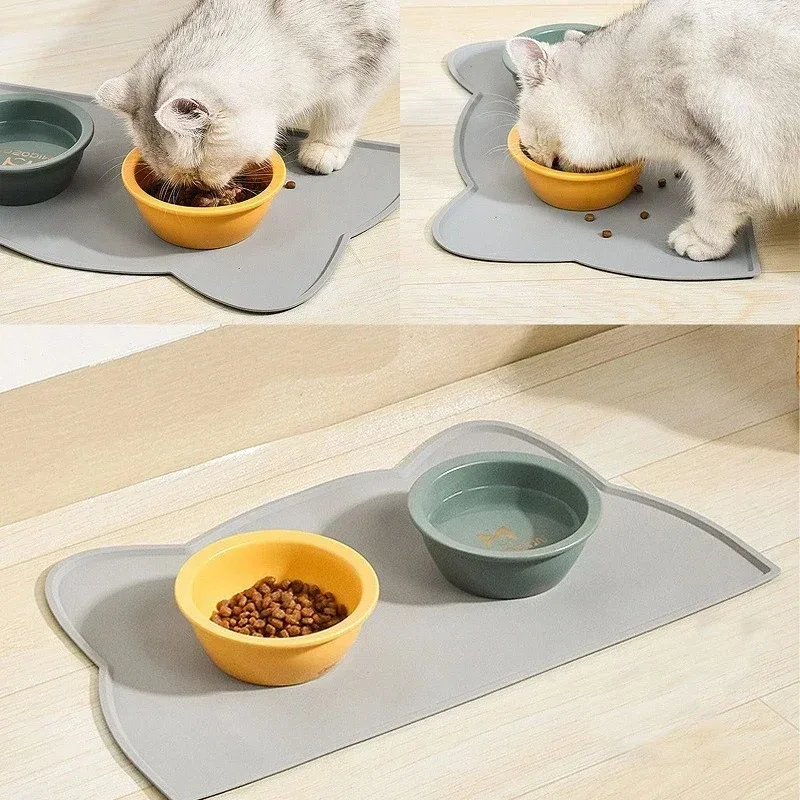 Drinking Pad Cats Feeding Mat Feeding & Watering Supplies Cats Food Bowl Silica Gel Portable Pet Placemat Feeders Products Home
