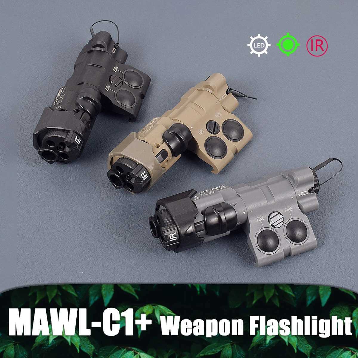 Upgraded MAWL-C1 D Flashlight Green IR Laser Sight Nylon Version For AR15 M4 Airsoft Rif 1913 Aiming MAWL Weapon Gun LightXJ250303