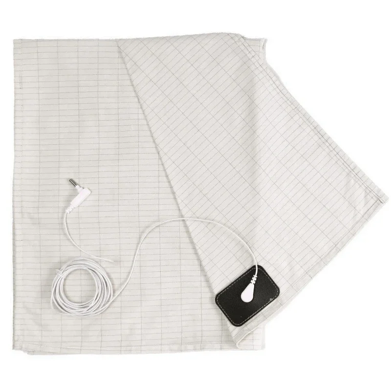 Update Grounding Bed Conductive 5% Soft Silver Fiber Flat Organic Cotton Queen Earthing Sheet For Better Healing Sleep