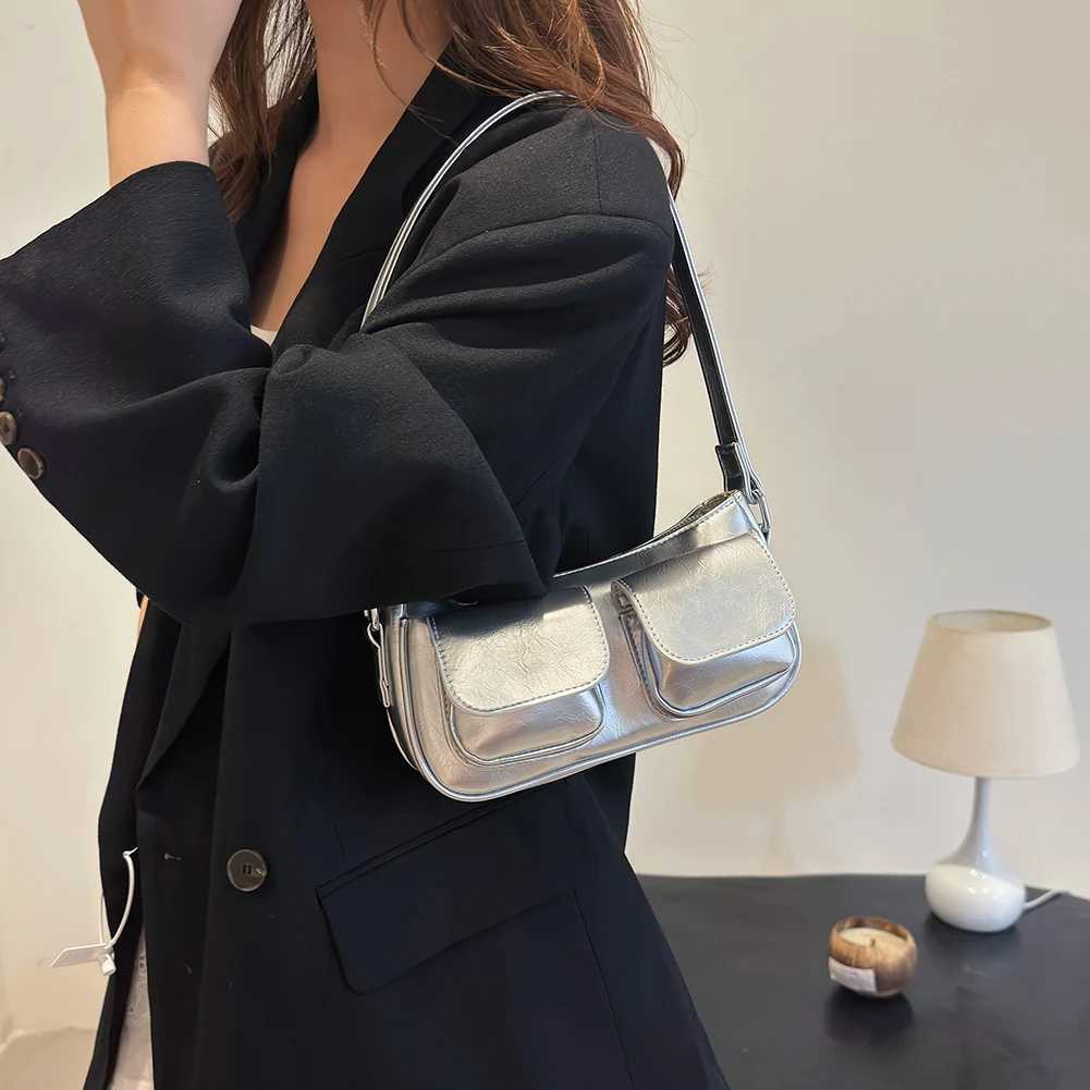 Elegant red shoulder bag womens small handbag PU leather handbag womens wallet Y2K womens casual clutch handbag Z250303