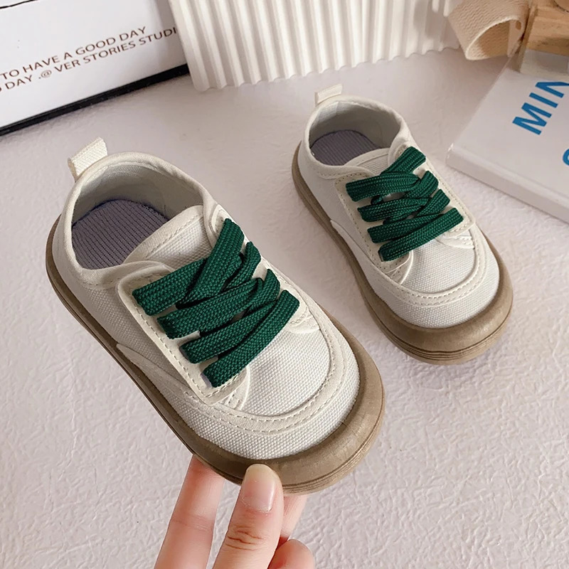 Children Fashion Versatile Soft Canvas Shoes Floral Print Casual Kids Drop Laceup Spring for Boys Flats 250303