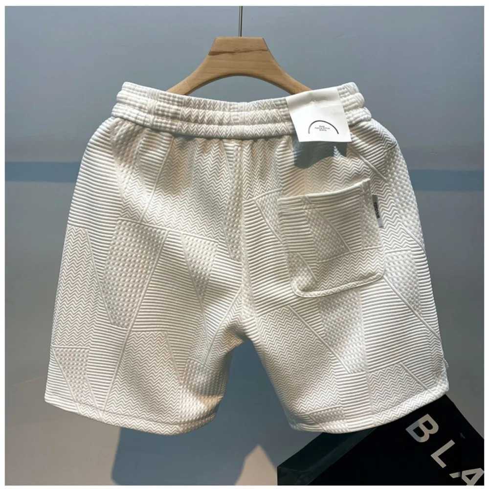 2024 Men Fashion Cotton Blended Solid Color Loosen Up The Waist Summer Multi-Pocket Shorts Wide Beach Casual Shorts Hot SellingT250304