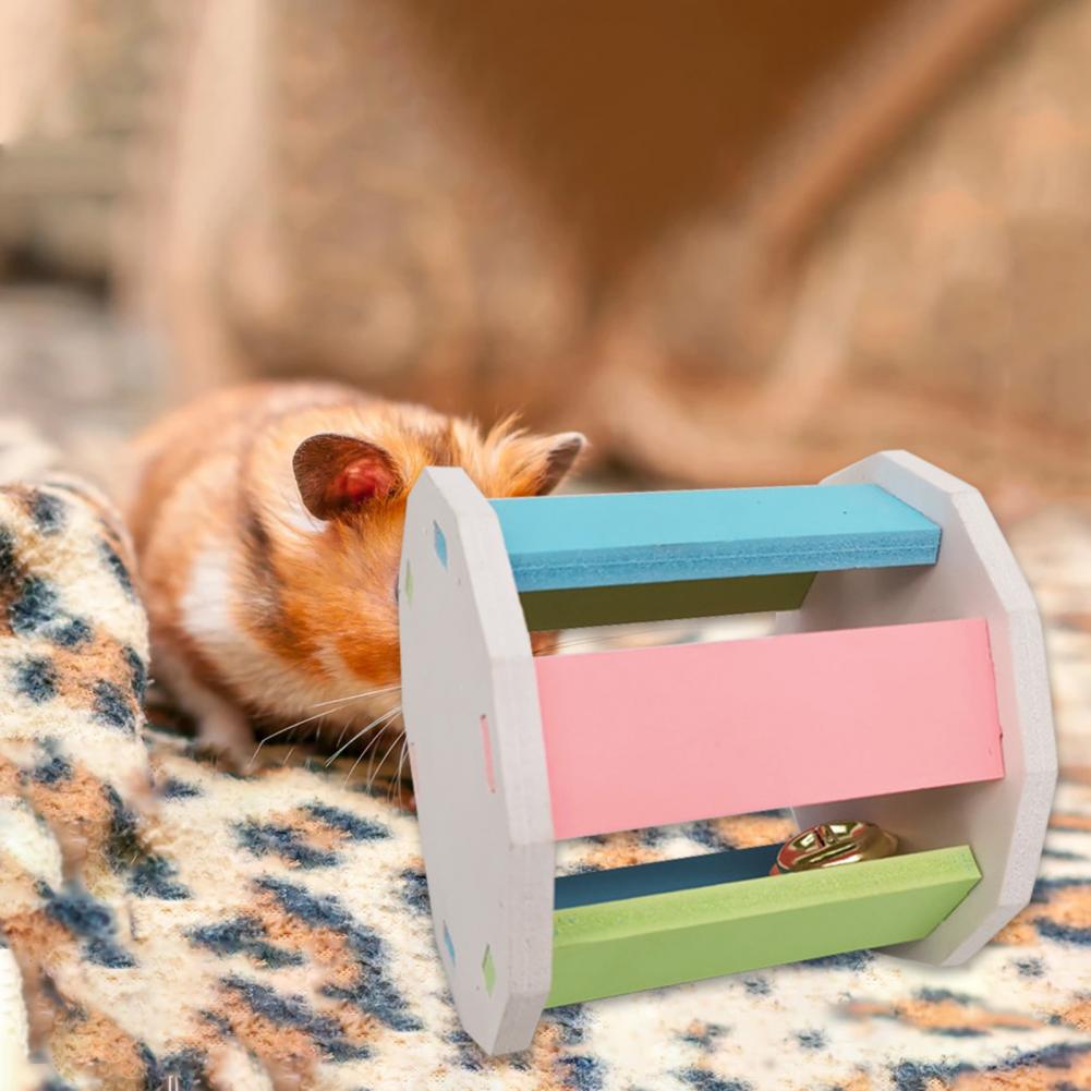 Hamster Toy Roller Hamster Cage Accessories Pet Supplies DIY Exercise Training Rainbow Gerbils Rats Chinchillas Bell
