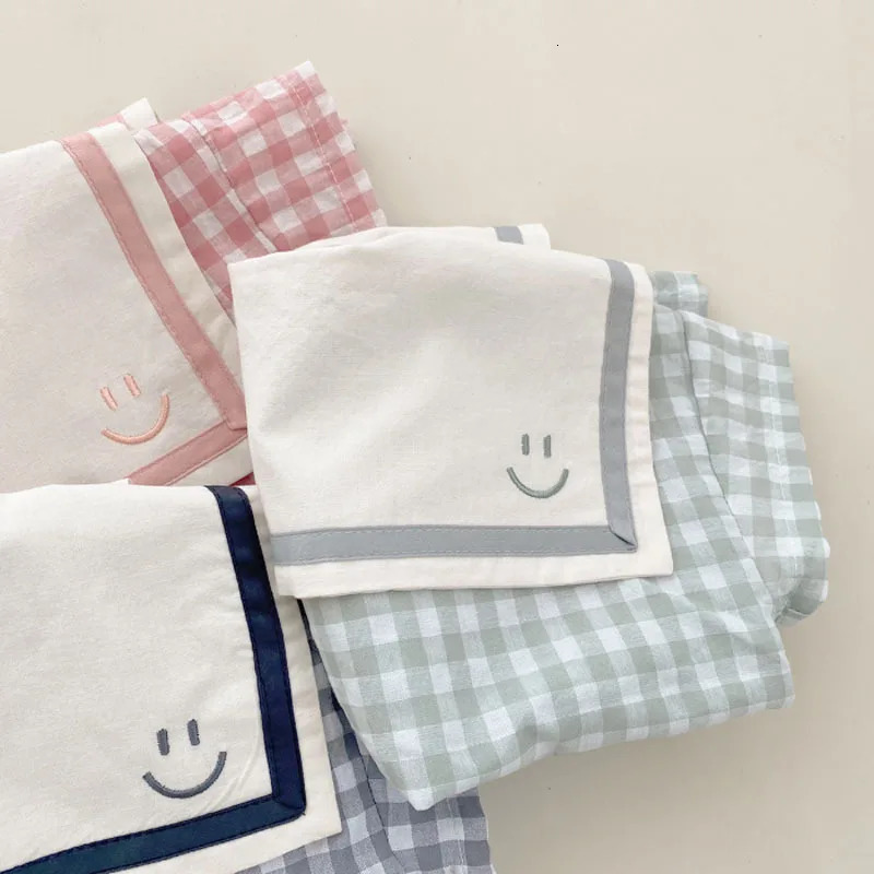 Baby Girl Clothes Set Infant Boy Short Sleeves T-shirt And Bread Shorts 2pcs Sets Toddler Unisex Cotton Plaid Topsbloomer Suit 250304