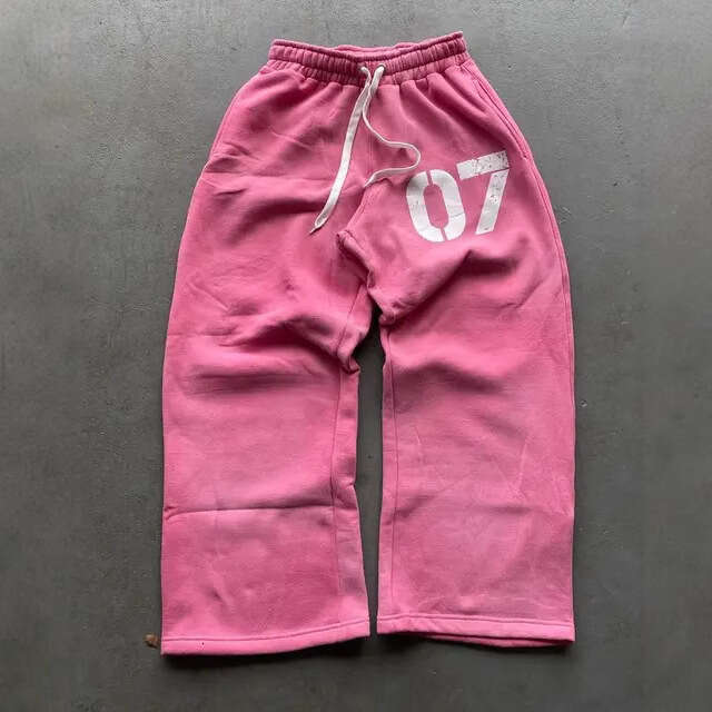 07 Trendy Street Loose Hoodie for Men and Women, Hip Hop, Sports Zipper, Hoodie, Pants Set gift for man