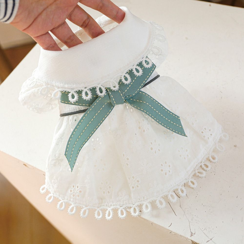 Bichon Frise White Spring Cat Dog Dress Hollow Out Skin-friendly Puppy Skirt Soft Pet Skirt For Cat Dog