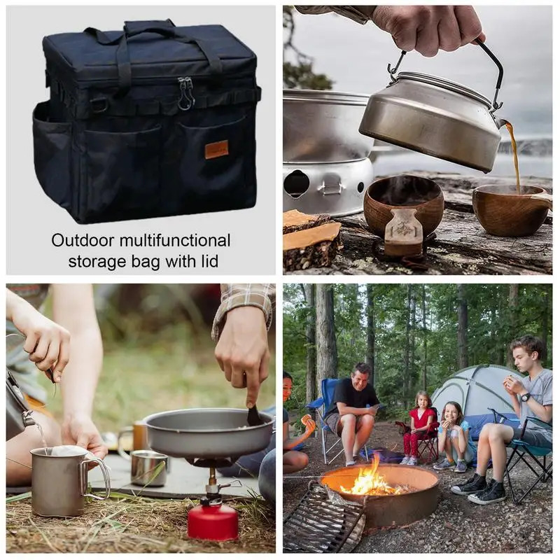 Ship from US Outdoor Picnic Bag Waterproof Camping Travel Organizer Portable Food Storage Large Capacity Handbag 250304FBB