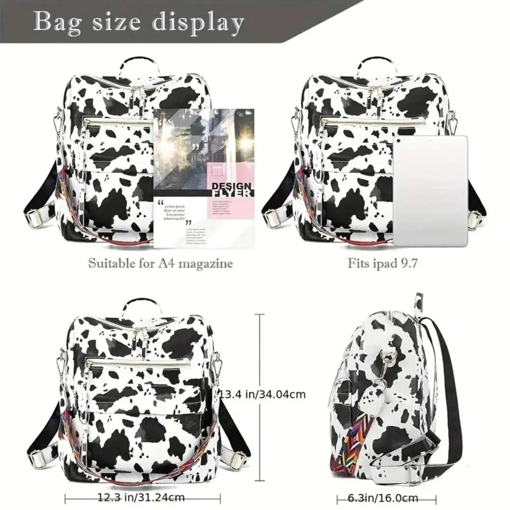 Ship from US Fashion PU Womens Shoulder Bag and Multi functional Backpack Travel Zipper 250304FBB