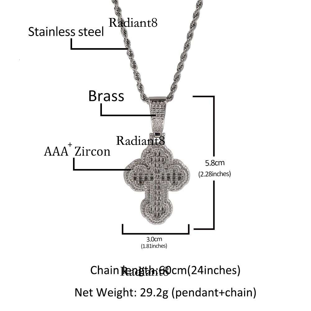 UWIN Pendant Full Iced Out Necklaces for Women Men Cubic Zircon Cross Charms Baguettecz Hip Hop Accessories Jewelry