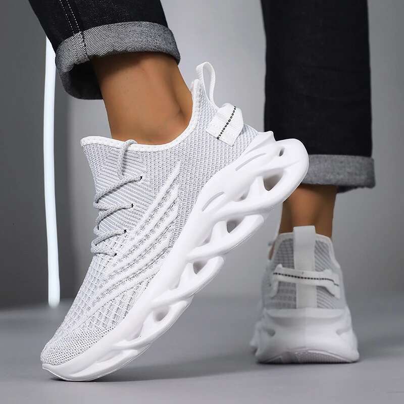 Men Comfortable Sneakers Breathable For Mesh Tennis Sports Running Wag Outdoor Red Flying Weave Women Slip-on Gym Shoes