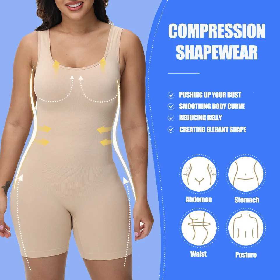 Women Sexy Bodysuits Wide Shoulder Body Shaper Full Coverage Shapewear Slim Body Suit Jumpsuit Seamless Tummy Control UnderwearXJ250304
