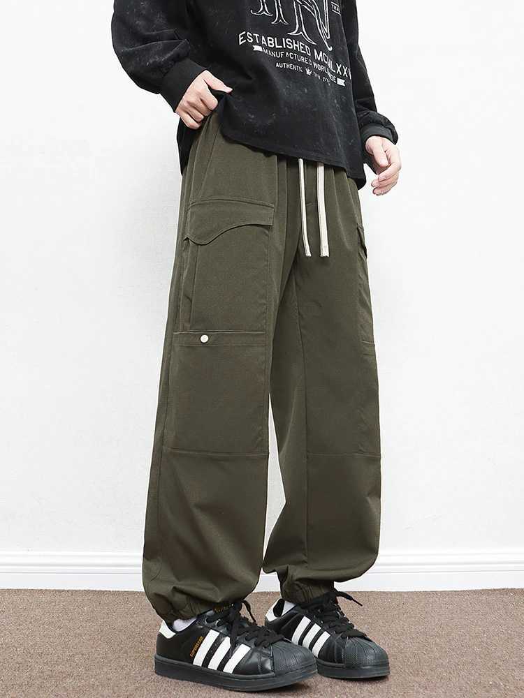 Plus Size Mens Sweatpants Multi-Pockets Joggers Baggy Cargo Pants Elastic Waist Loose Casual Harem Trousers 6XL 7XL 8XLXJ250303
