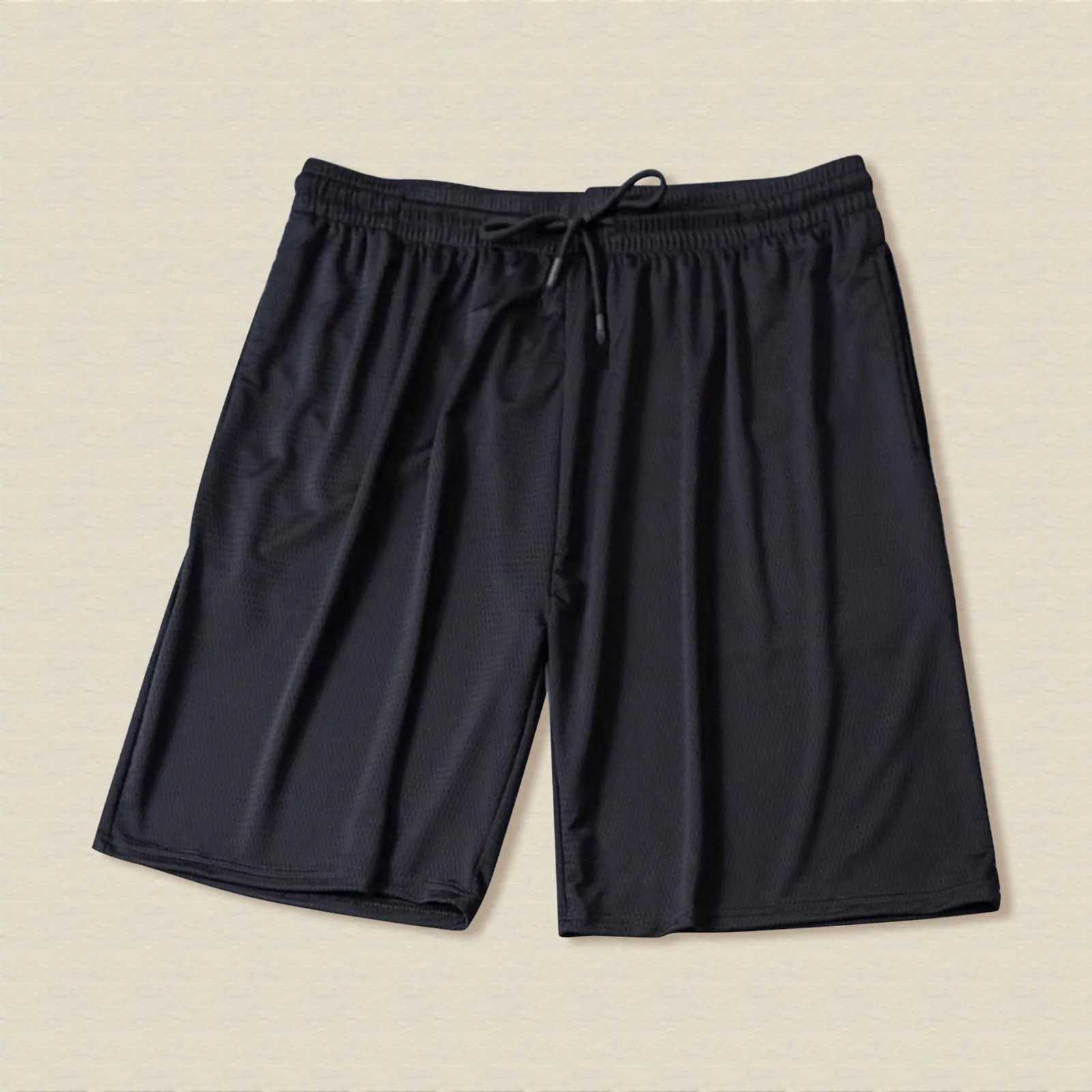 Summer Street Style Leisure Shorts Pocket Sports Drawstring MenS Shorts For Gym Stretch Waist Solid Color Cargo Casual ShortsT250304