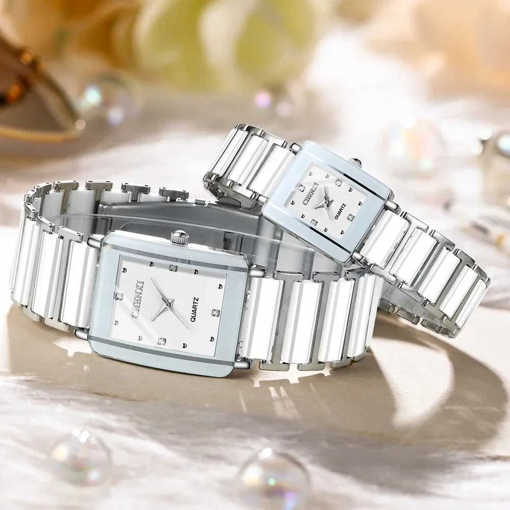 Couple Waterproof Top Brand Luxury for Women Men With Ceramics And Metal Str Watches For WomenXJ250304