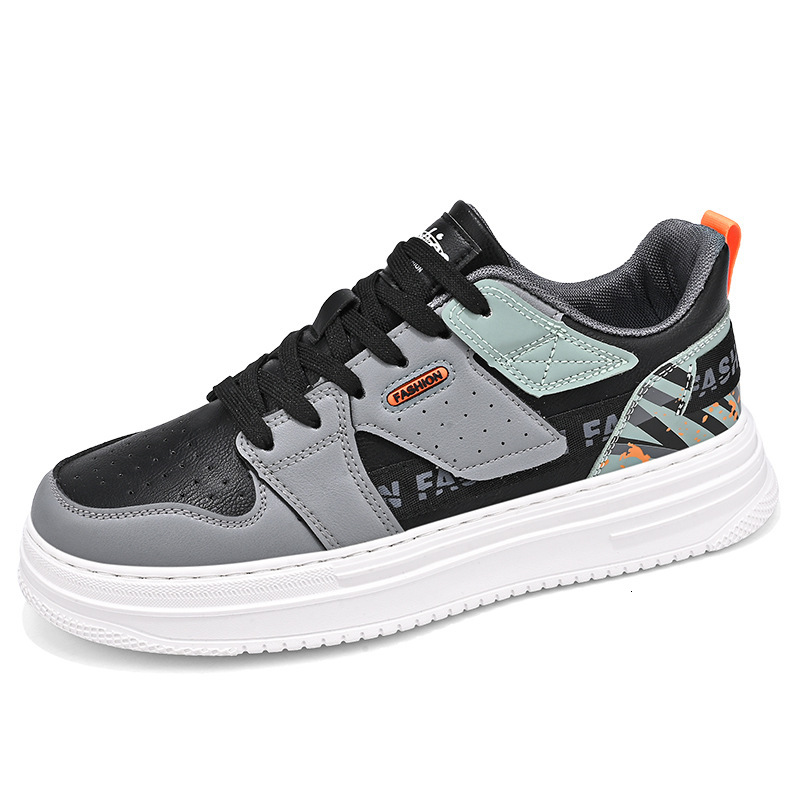 Men's Designer Shoes Spring And Autumn New Leather Breathable Casual White Thick Sole Increased Mesh Inner Sports Board Shoes Fashionable White S