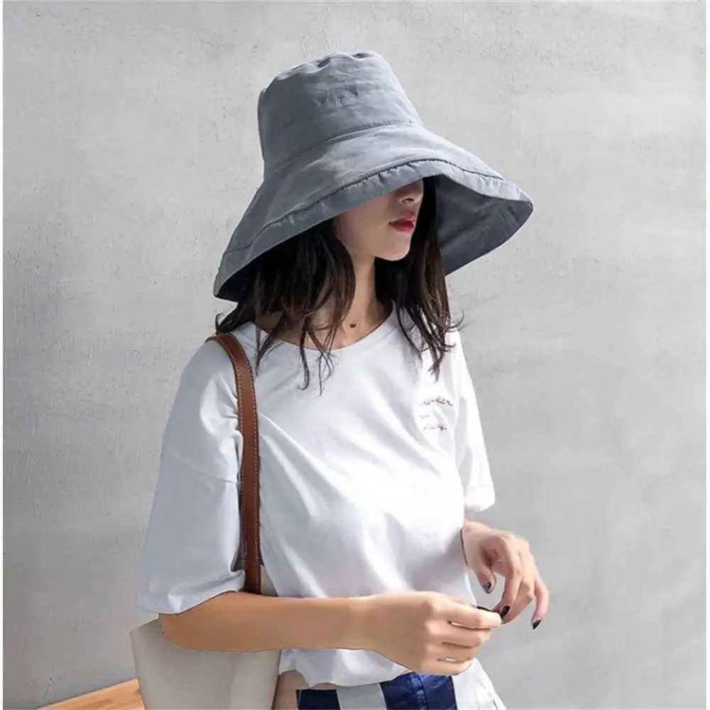 Women Large-brimmed Sun Hat Fashion Peach Skin Velvet Fisherman Hat Outdoor Beach Hat Bucket Hat Summer Sunscreen Sun Visor CXJ250304