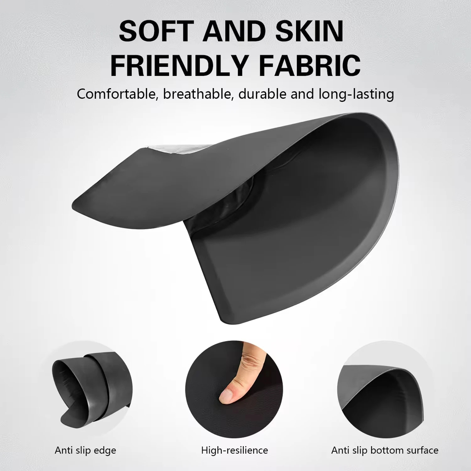 Hair salon chair anti slip pad black semi-circular rubber hair salon chair pad anti fatigue pad beauty and hairdressing products 250304