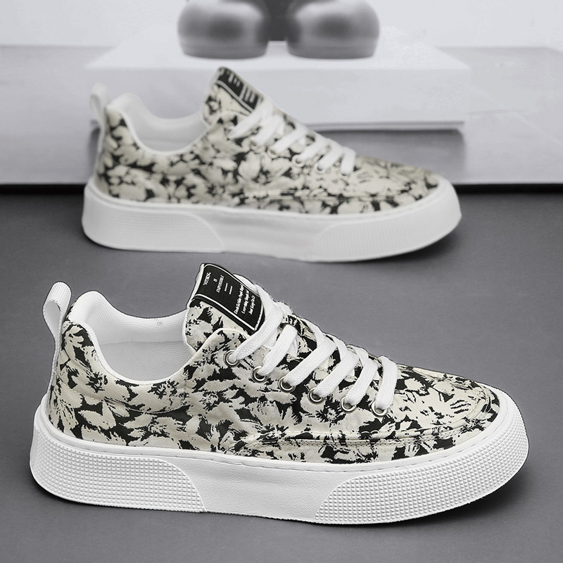 Fashion 2025 Spring Designer s New Comfortable Thick Bottom Fashionable Elegant Multi Functional Outdoor Leisure Men s Printed Canvas Shoes