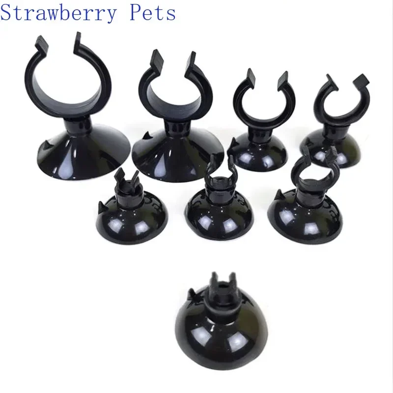 5pcs Black Aquarium Suction Cup Air Tube Holder Sucker for Fish Tank Pump Oxygen Air Tube Fixing Clip Aquarium Accessories