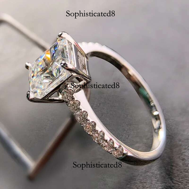 NKHOG 1ct 2ct 3ct 7x9mm Moissanite Rings Sterg Sier Colorless VVS Dia Engagement Wedding Ring Women Band Jewelry
