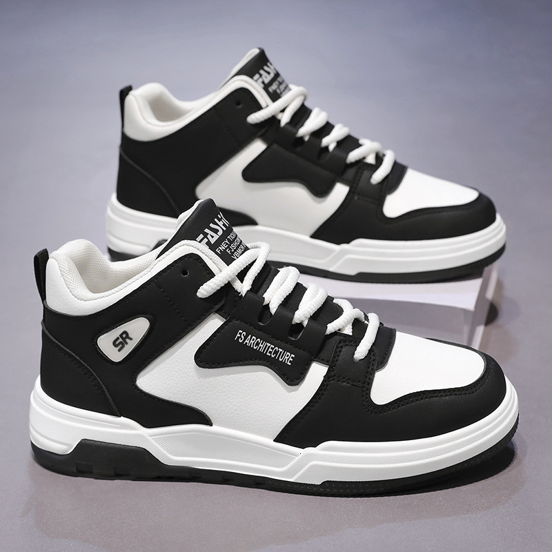 2025 Wholesale Designer New Outdoor Fashion Lightweight Leather High Top Men s Multi Functional Thick Bottom New Trend Sports And Leisure Board Shoes