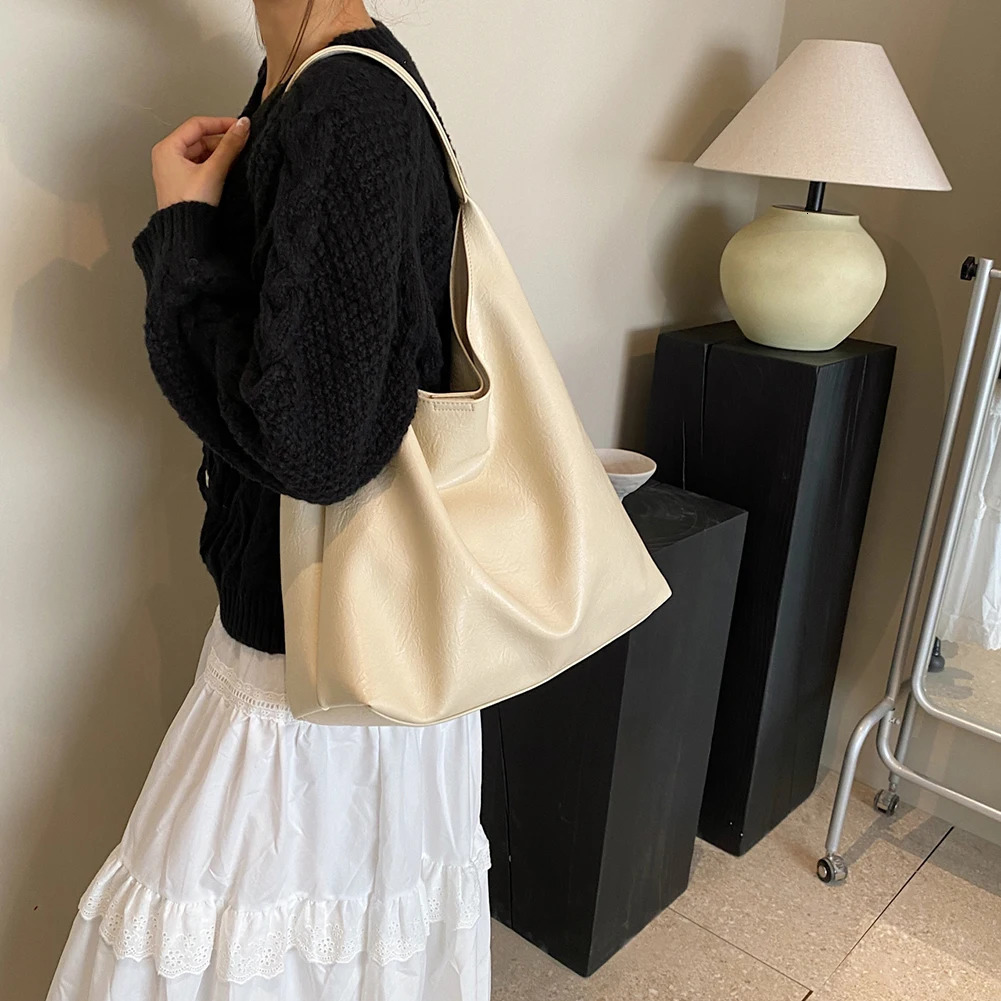 Ship from US Large PU Leather Hobo Underarm Bags Lady Winter Shoulder Bag for Women Trend Y2K Handbags and Purses 250304FBB