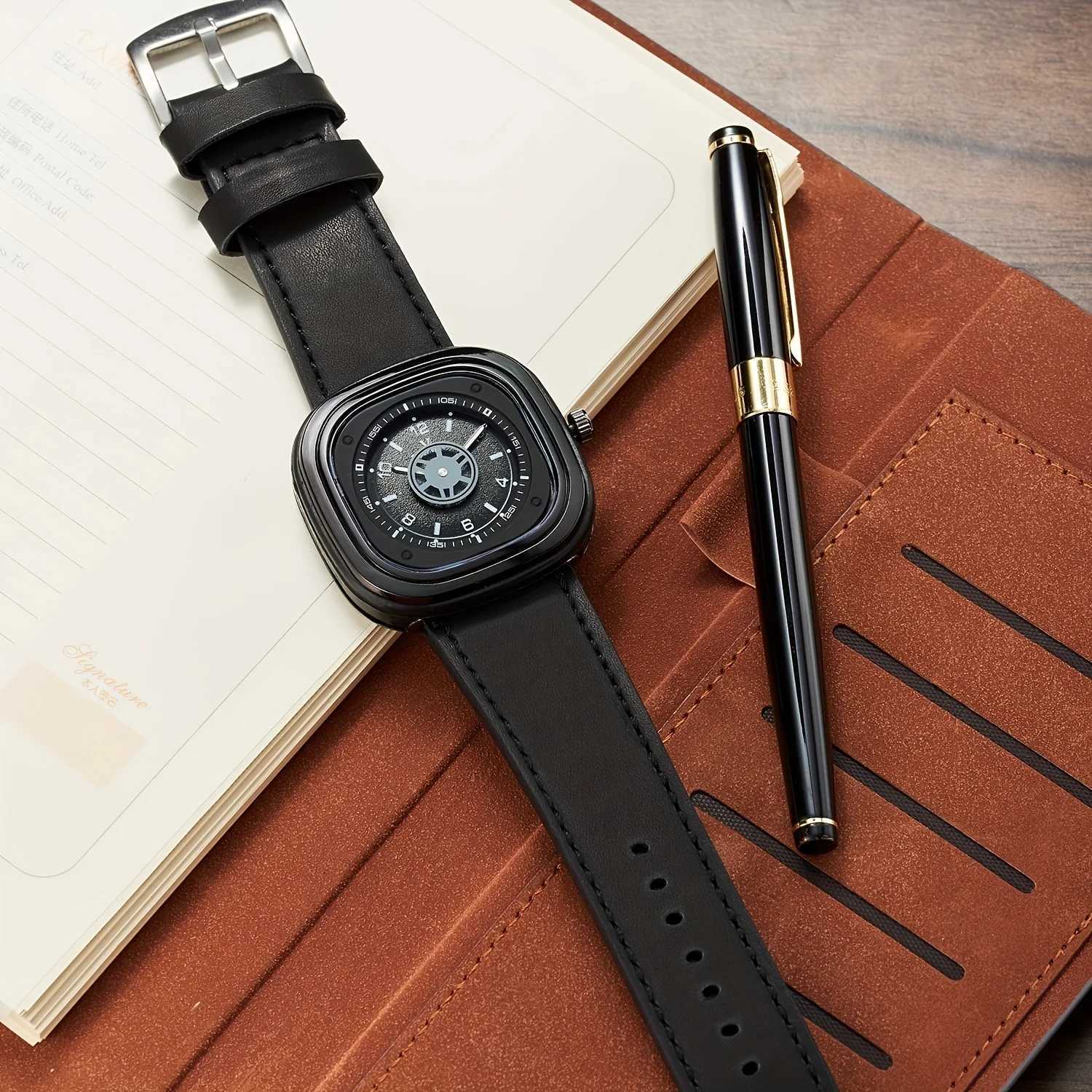 European and American style train large dial es for men and women busin es square leisure quartz esXJ250304