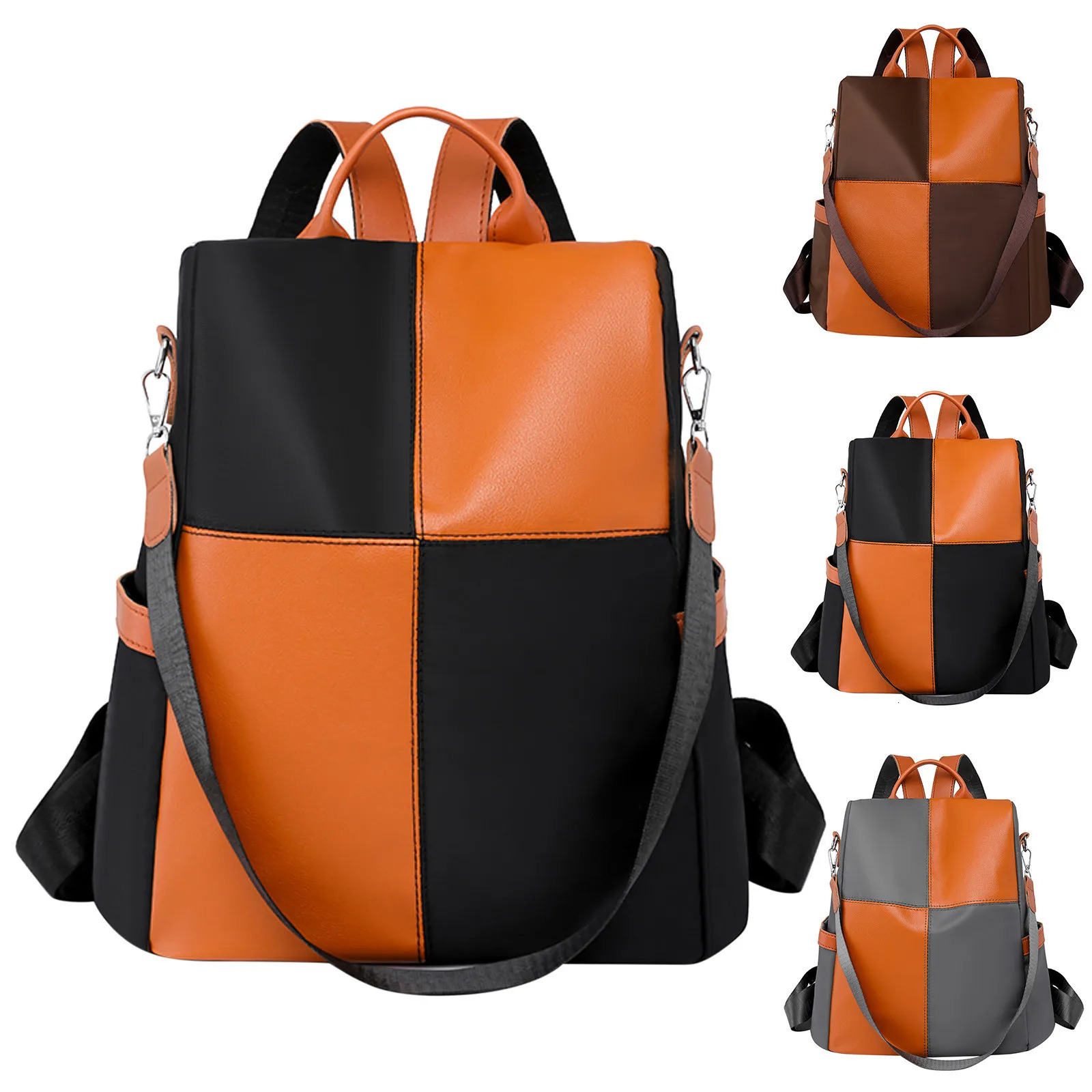 Ship from US Bags for women Ladies Fashion Colored Nylon Fabric Shoulder Bag Large Capacity Zipper Use Casual Backpack mochila femininas 250304FBB