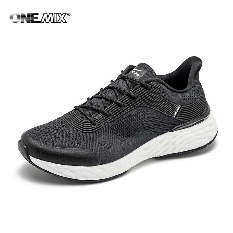 ONEMIX Black Running Shoes For Men Outdoor Women Athletic Sneakers Casual Sport Walking Shoes Travel Trekking Jogging FootwearC250304