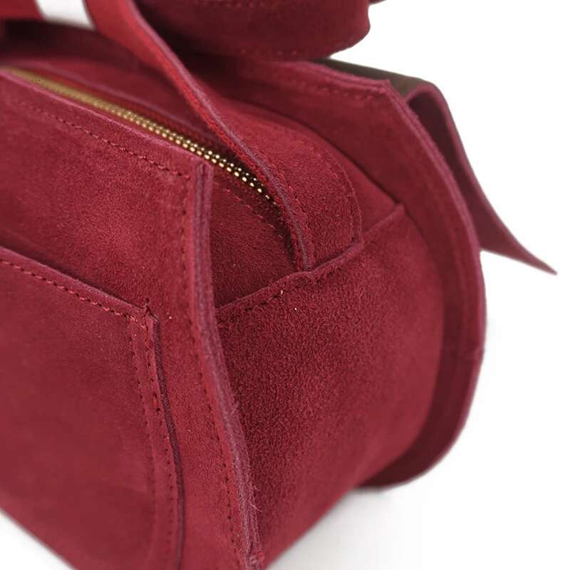 Women Genuine Leather Suede Small Size Saddle Leisure Retro Bohemian Hippie Ibiza Fringed Bury Side Sg Shoulder Bag