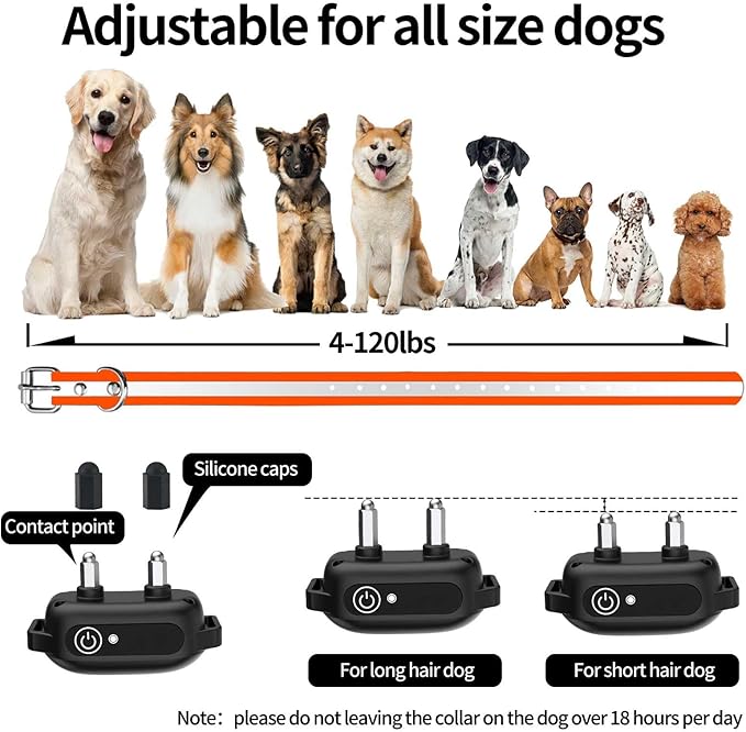 Dog Shock Collar 3000FT Dog Training Collar for Remote, All Breeds IP67 Waterproof E-Collar Training Modes with Beep,Vibration,ShockMode,Rechargeable 