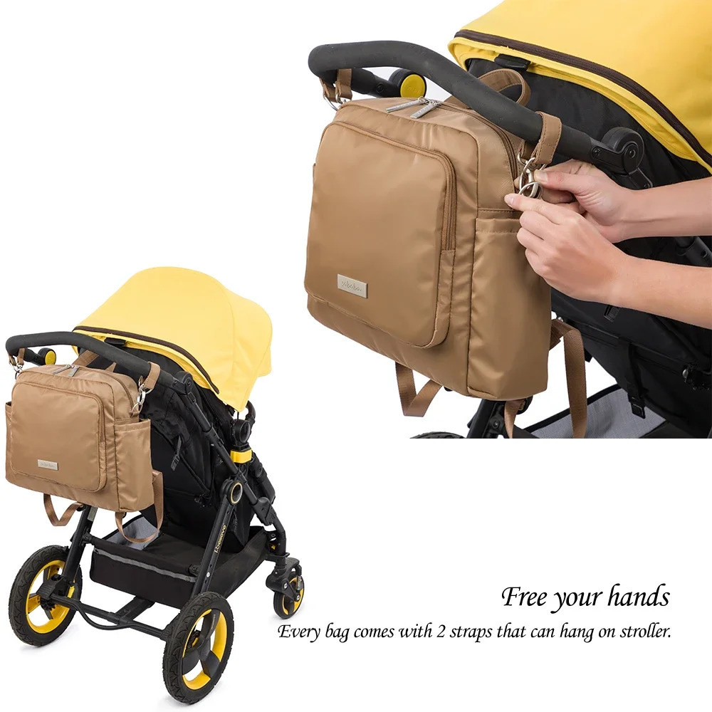 Soboba Diaper Bags for Mother Waterproof Large Capacity Solid Polyester Diaper Backpacks Travel Bag for born Baby 250304