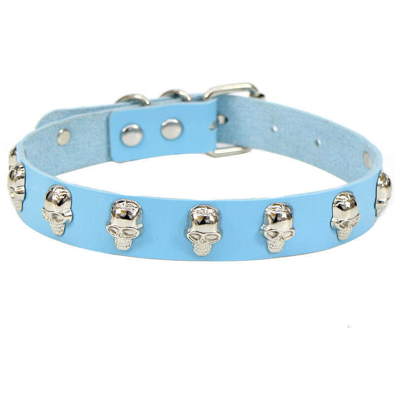 Street rock cosplay necklace with neck strap, Haruku punk skull scalp collar, universal