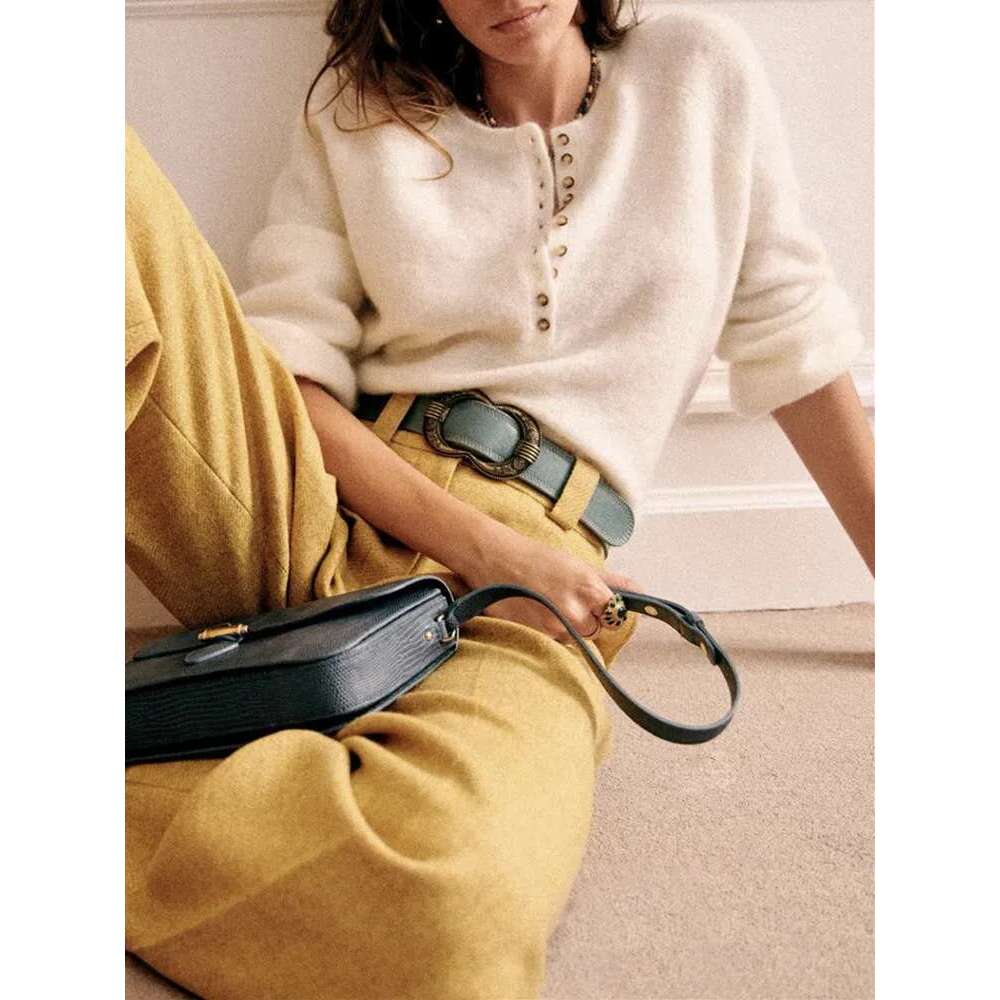 Women Half Open Collar Sweater Spring Female 5 Colors Long Sleeve Casual Jumper With Buttons