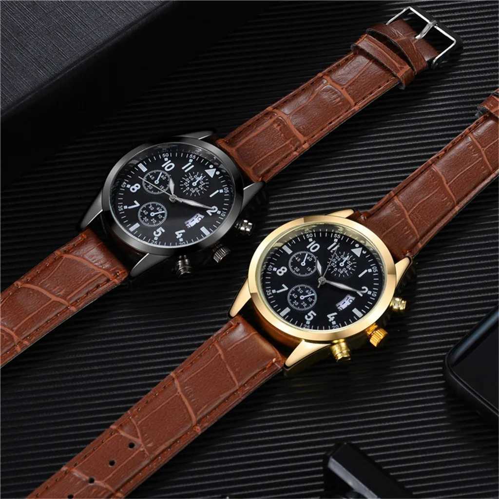 Popular mens leather with calendar and luminous functionsXJ250304