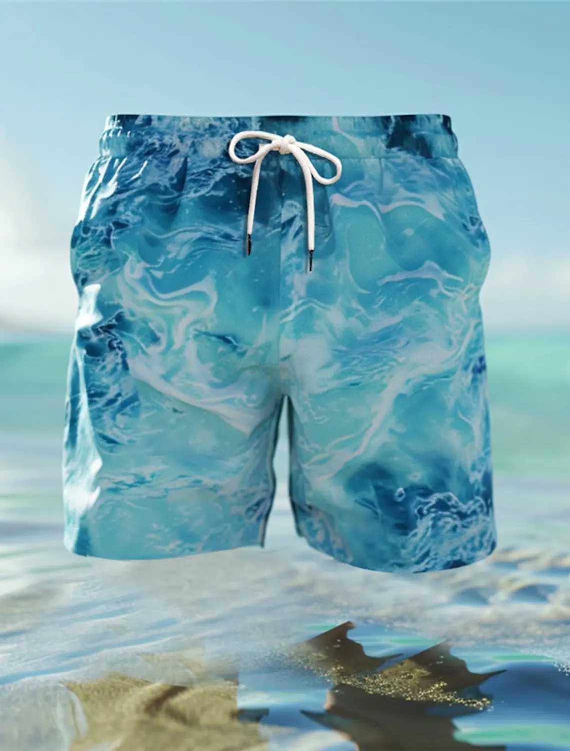 2024 Mens Board Shorts Swim Shorts Swim Trunks Print Sea Gradient Quick Dry Short Holiday Beach Hawaiian Casual 4 Micro-elasticT250304