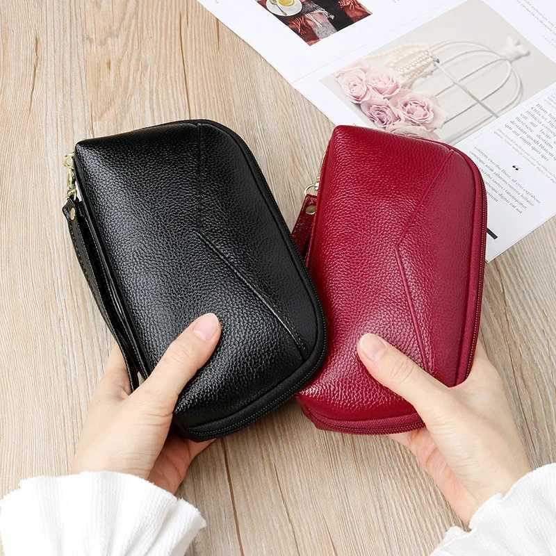 Leather wallet womens red/blue/pink/black zipper bag womens PU leather long wallet fashion phone bag luxury handbag Z250303