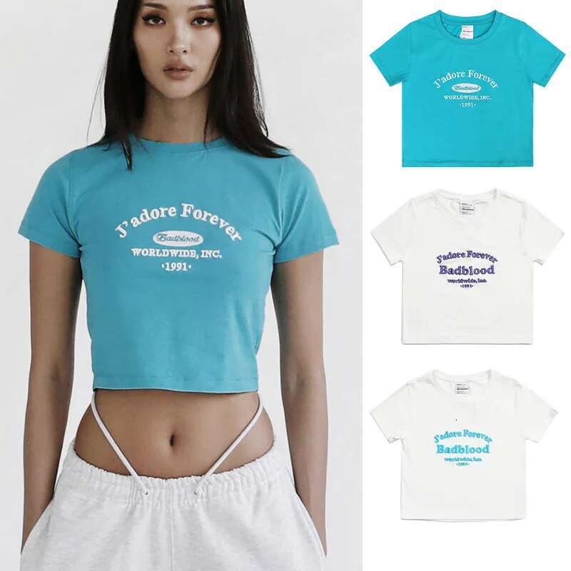 Badblood American Short Sleeved Top Design Sense Pure Cotton T-Shirt 2024 New Summer Collection