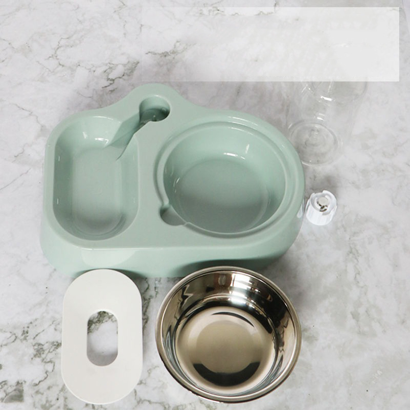 Cat Stainless Steel Bowl for Cat Double Dog Bowl Automatic Water Drinker Food Feeder Dispenser Pet Food Drink