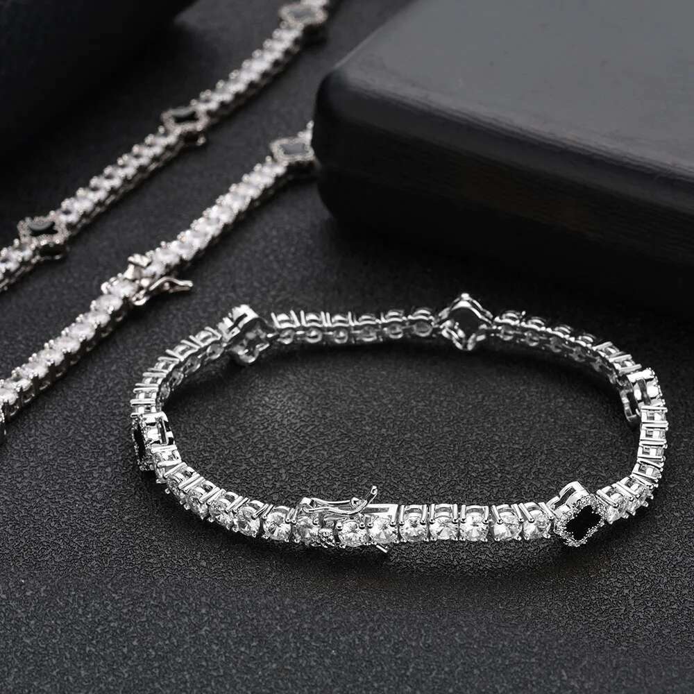 NY Fashion Design Dainty Tennis Chain Gold/Sier Plated Zircon Bracelet Hip Hop Jewelry for Men Women party Gift